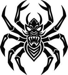 Aggressive Spider Tribal Tattoo

