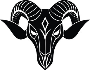 Ram Skull Tribal Design

