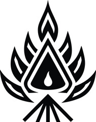 Fire Symbol With Drop Shape Vector Silhouette