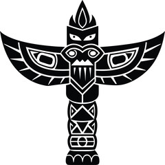 Totem Pole Tribal Mask Design

