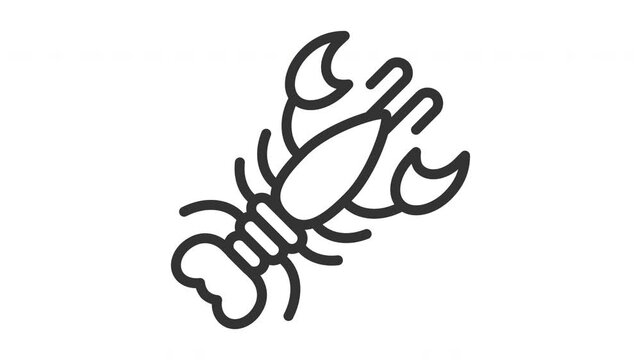 animated lobster icon. Perfect for food, allergy, allergen, health, egg, fish, peanut, nutrition, drink, gluten, seafood, allergic, reaction, disease, allergens, ingredient, medicine and immune