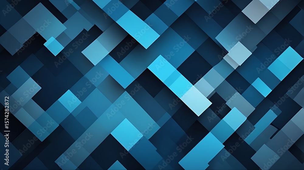 Aufkleber modern geometric background features overlapping blue and gray rectangles forming an abstract graphi