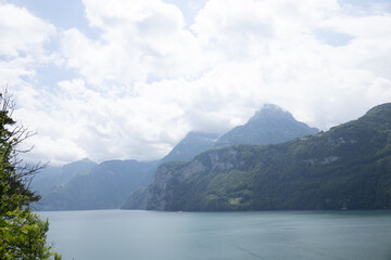 lake and mountains