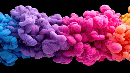 Abstract ink swirls in vibrant hues