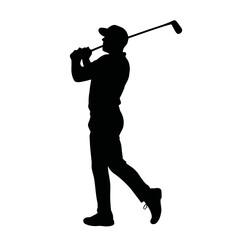 silhouette of a golf player