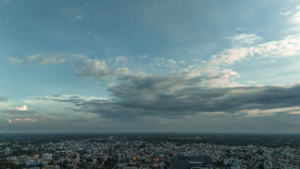 Delhi, India - 20 May 2025: Aerial view of city. Monsoon season 