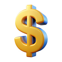 Fototapeta premium sign of dollar 3d icon of player in a minimalistic 3d rendering isolated on transparent background. Cartoon plastic style 