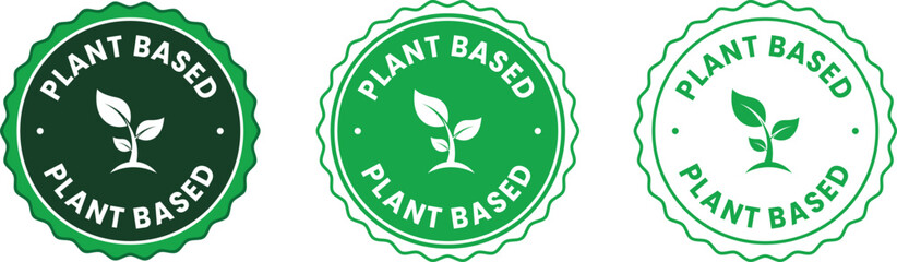 Green plant-based icon design – vector label for natural, vegan, and organic ingredients used in eco food, cosmetics, and sustainable packaging branding.