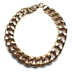 Elegant gold chain necklace with lobster clasp on white background