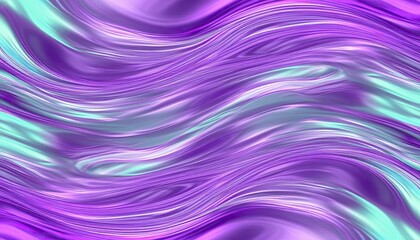 Vibrant metallic purple and teal holographic waves, perfect for futuristic designs, luxury backgrounds, fashion, and abstract art projects