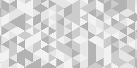 Abstract geometric wall tile and metal cube background triangle wallpaper. Seamless geometric pattern low polygon backdrop background. Gray diamond overlap polygonal background.	