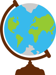 Globe Icon with Stand Illustration