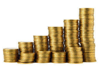 Ascending Stacks of Gold Coins A Visual Representation of Financial Growth