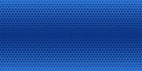 Triangles Halftone Pattern Vector Blue Abstract Geometric Technology Background. Triangular Half Tone Texture. Minimal Style Dynamic Tech Wallpaper