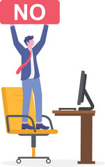 Say no, negative or stop sign, rejection or refuse to do thing, disagreement expression,

