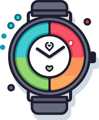 Modern Smartwatch Vector Graphic for Time Tracking and Digital Lifestyle