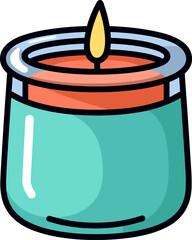 Candlelight Serenity: A Teal Jar of Warmth and Tranquility