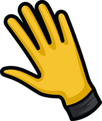 Yellow Protective Glove: Safety & Utility Icon Illustration