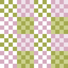 Seamless pattern pink and green checkered background