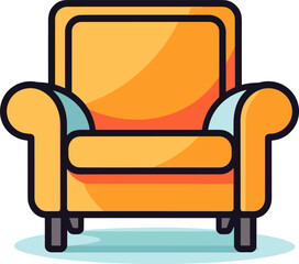 Stylish Comfort: Modern Orange Armchair for Relaxing Living Space