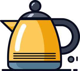 Modern Yellow Electric Kettle for Tea and Coffee Brewing