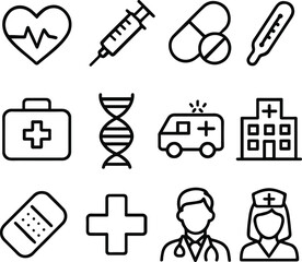 Fototapeta premium medical icons set