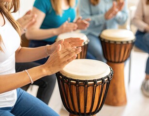 Group clapping to drum music