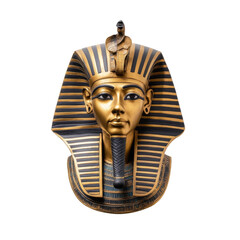 Golden pharaoh mask depicts ancient egyptian royalty and cultural significance in artifacts
