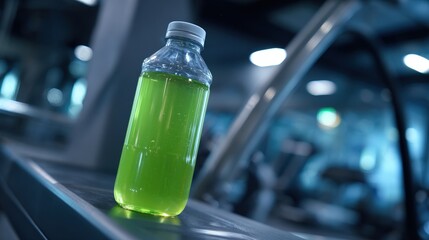 Green Liquid in Plastic Bottle at the Gym