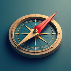 Vintage Compass Guiding The Way On A Serene Teal Background