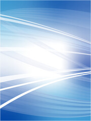 爽やかなウェーブラインのアブストラクト背景素材_ブルー