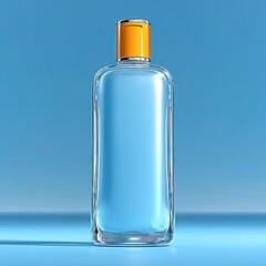 Minimalist Sunscreen Bottle 3D Render on Pale Blue Background