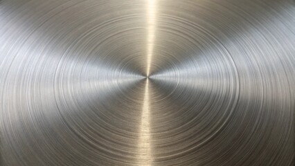 A shiny brushed metal surface with a circular pattern creates an industrial texture