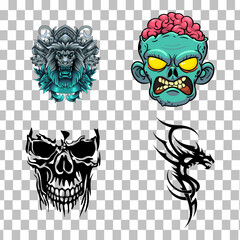 skull and crossbones with skull and crossbones