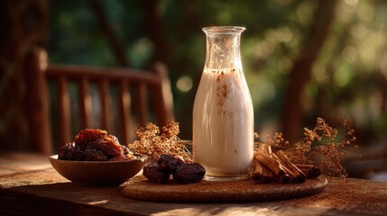Creamy Date Milk Drink with Cinnamon and Sunlight