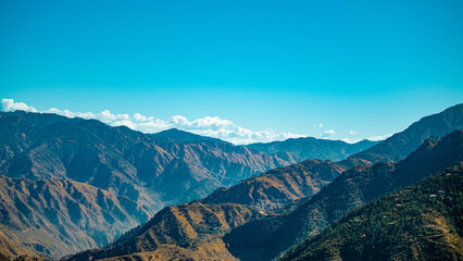 Aerial View of Mussoorie Hill Station. Dehradun district of the Indian state of Uttarakhand.