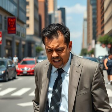 Un hombre agotado por el calor.