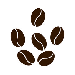 Obraz premium Coffee beans in various positions on a white background 