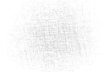 Centered grunge texture with dense crosshatch sketch lines and faded noise. Abstract distressed overlay on white background. Rough vintage surface pattern.