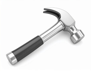 the image showcases a hammer on a light surface. the hammer's head, crafted from shiny material, features a curved claw and a flat striking surface