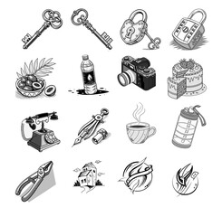 set of food icons