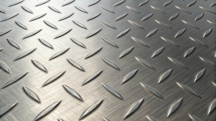 The diamond plate metal surface provides a durable and industrial textured background