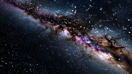 Fototapeta premium Cosmic River of Light Glimpse of Distant Galaxy