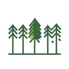Stylized green trees icon in minimalist design 