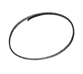 Black Hand-Drawn Scribble Circle PNG - Sketchy Oval Highlighter Image, brushstroke oval shape for design elements, highlighting, underlining, doodle art