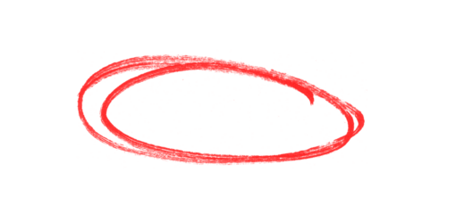 Red Hand-Drawn Scribble Circle PNG - Sketchy Oval Highlighter Image, brushstroke oval shape for design elements, highlighting, underlining, doodle art