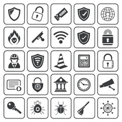 Security protection safety technology symbols shield lock