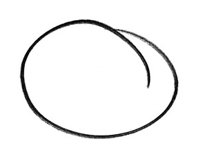 Hand-drawn black circles and ovals for highlighting text, Brush Stroke Oval Circle, For marking...