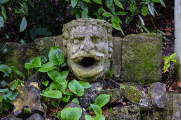 Stone Carving at Plantation Garden in Norwich, UK