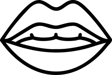 Vector illustration of a woman's lips with pink lipstick, perfect for beauty and fashion designs